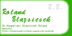 roland blazsicsek business card